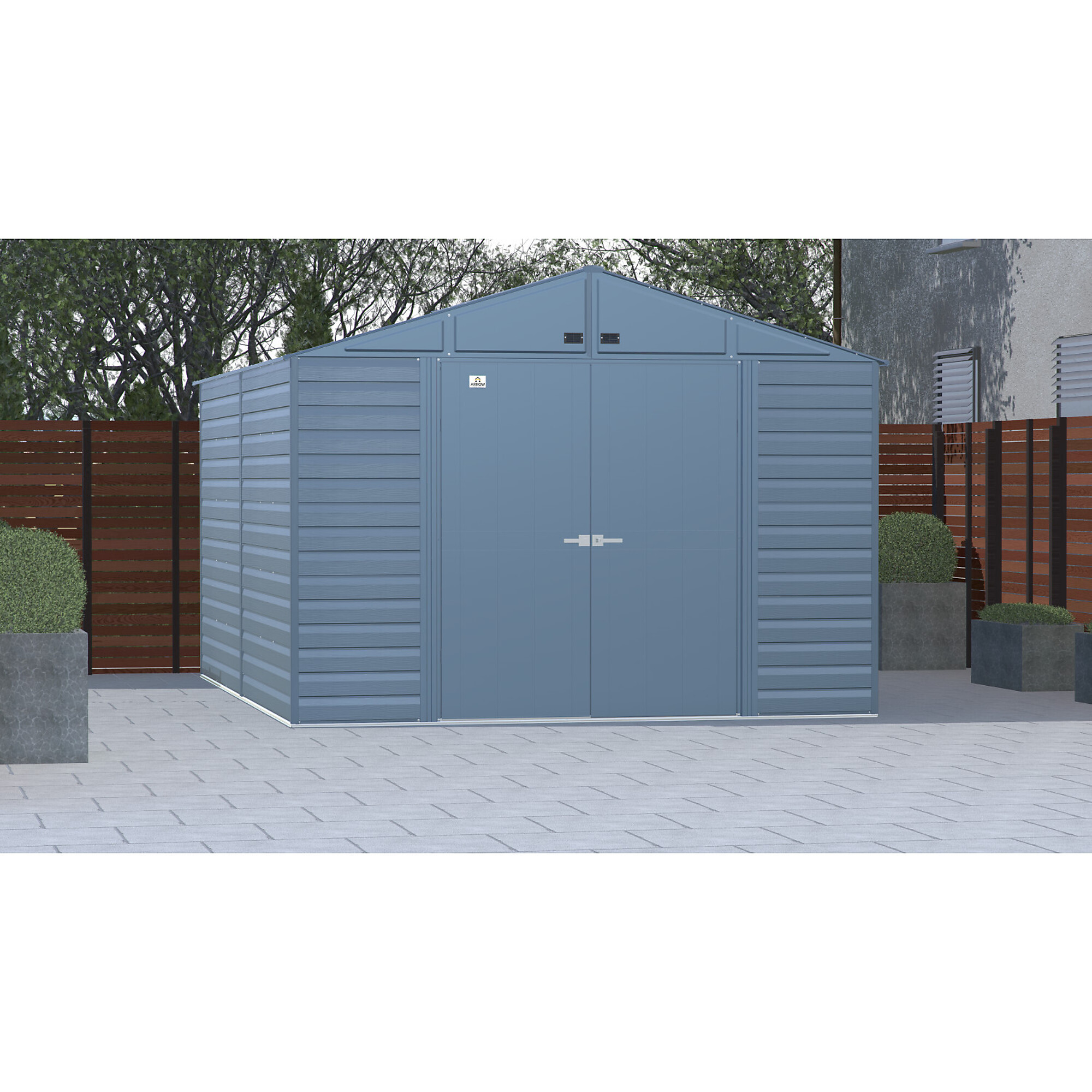 Arrow Storage Products, Select Steel Shed 10x14 Blue Grey SCG1,014BG, Length 14 ft, Width 10 ft, Model# SCG1014BG